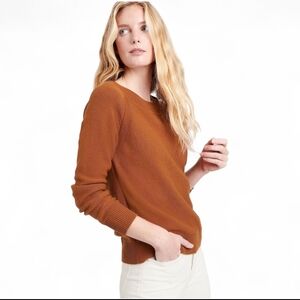 Banana Republic Organic Cotton Scoop Neck Sweater Womens Large - Brown